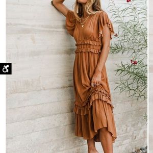 Bohme Willa Ruffle Dress - Camel